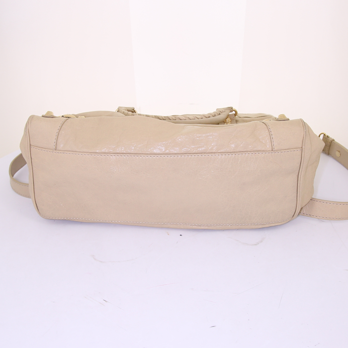 Borsa Balenciaga Velo in pelle beige - Detail D5