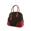 Prada Vintage handbag in brown canvas and red leather - 00pp thumbnail