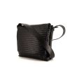 Bottega Veneta Messenger shoulder bag in black braided leather - 00pp thumbnail