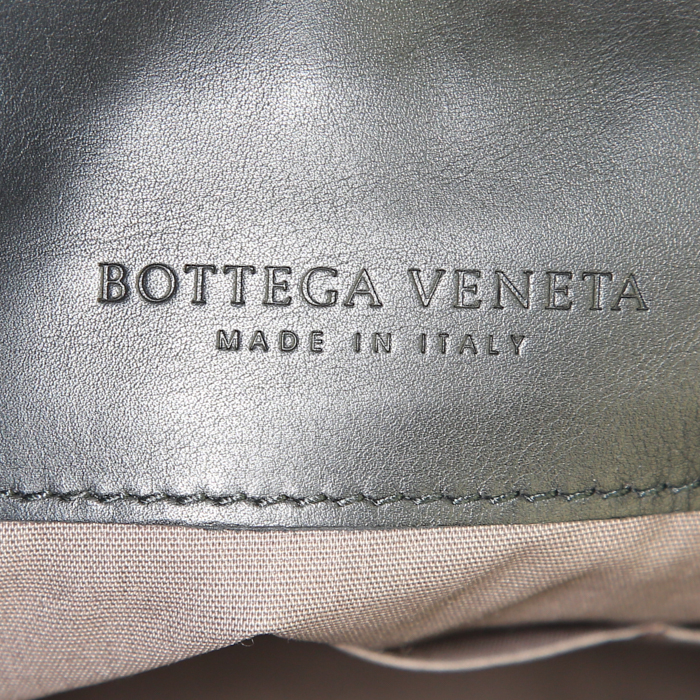 Borsa a tracolla Bottega Veneta Messenger in pelle intrecciata nera - Detail D3