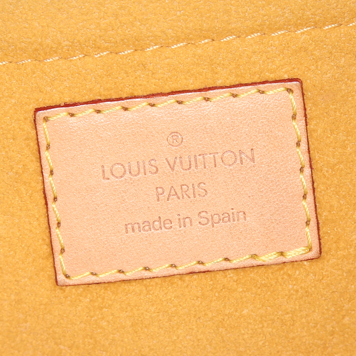 Borsa Louis Vuitton Pleaty in tela denim monogram e pelle naturale - Detail D3