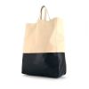 Celine shopping bag in beige and black bicolor leather - 00pp thumbnail