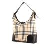 Burberry handbag in beige Haymarket canvas and black leather - 00pp thumbnail