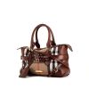 Burberry handbag in brown Haymarket canvas and brown leather - 00pp thumbnail