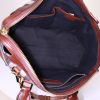 Burberry handbag in brown Haymarket canvas and brown leather - Detail D3 thumbnail