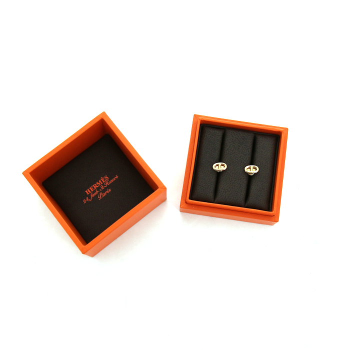 Hermes Chaine d'Ancre small earrings in pink gold - Detail D2