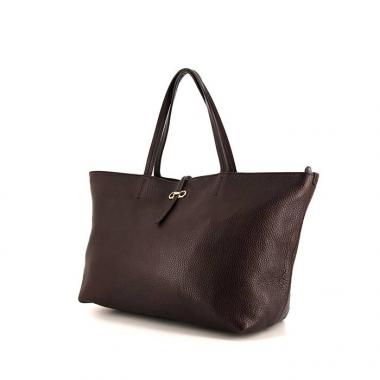 Shopping bag Salvatore Ferragamo in pelle marrone