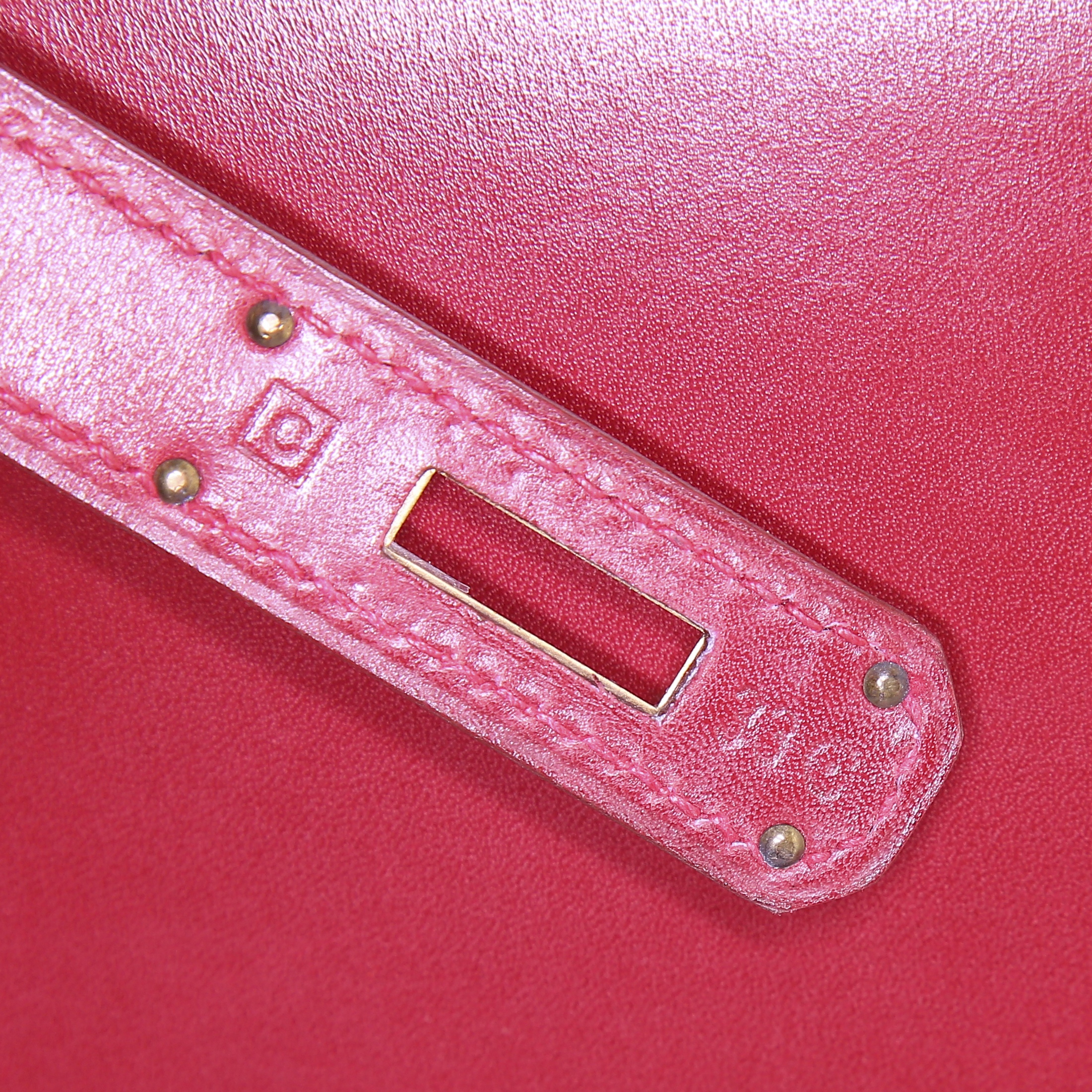Bolso de mano Hermes Kelly 35 cm en cuero box rojo - Detail D5