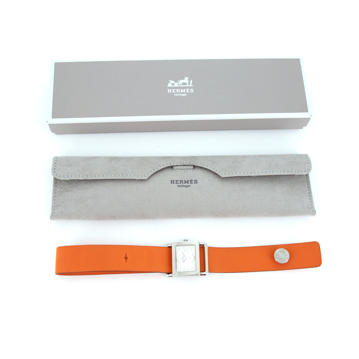 Montre Hermes Barenia en acier Ref :  BA1.510 Vers  2000 - Detail D2