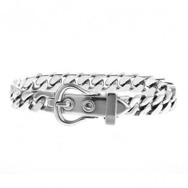 Brazalete Hermès Boucle Sellier modelo pequeño en plata