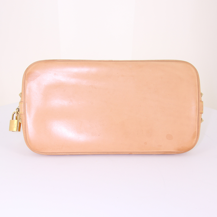 Louis Vuitton Alma handbag in white multicolor monogram canvas and natural leather - Detail D4