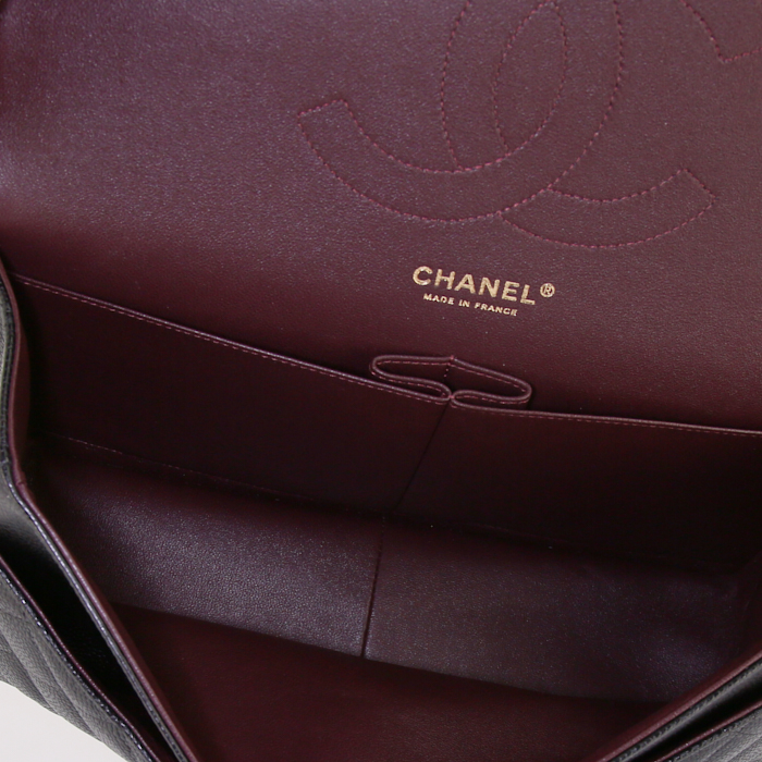 Borsa Chanel Timeless jumbo in pelle martellata e trapuntata nera - Detail D3