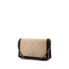 Chanel Mademoiselle handbag in beige quilted canvas and brown leather - 00pp thumbnail