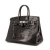 Hermes Birkin 35 cm handbag in anthracite grey porosus crocodile - 00pp thumbnail