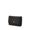 Sac bandoulière Chanel Wallet on Chain en cuir grainé noir - 00pp thumbnail