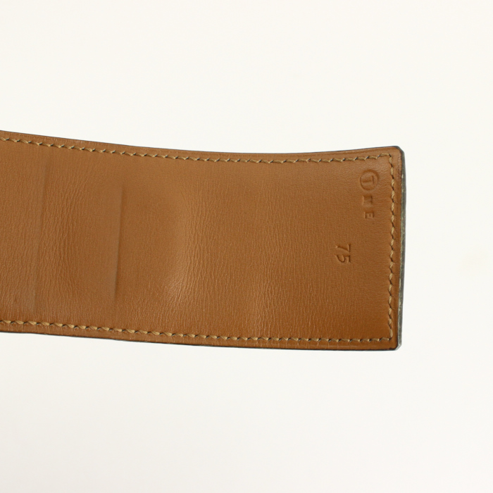 Cintura Hermes in struzzo marrone - Detail D2
