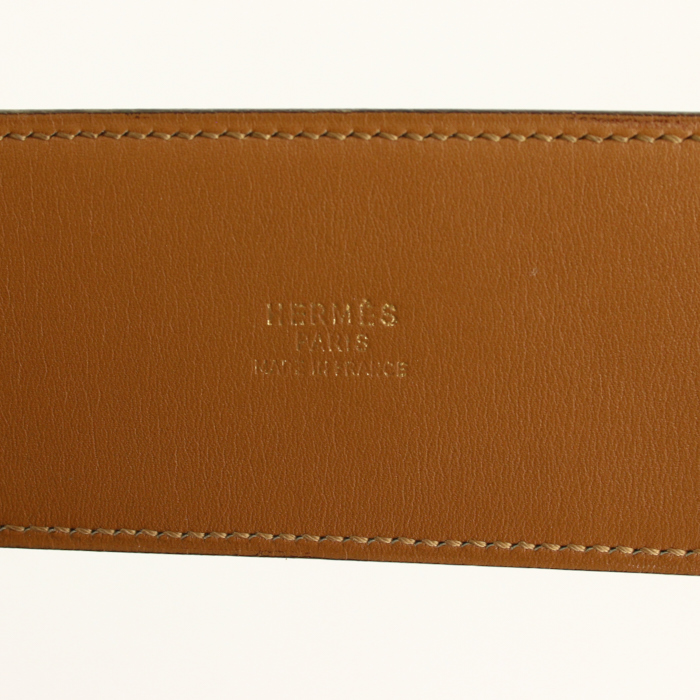 Cintura Hermes in struzzo marrone - Detail D3