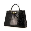 Hermes Kelly 35 cm handbag in black niloticus crocodile - 00pp thumbnail