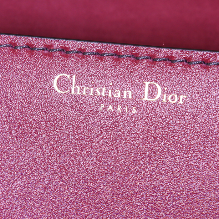 Dior Dioraddict shoulder bag in burgundy leather - Detail D4