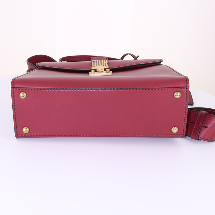 Dior Dioraddict shoulder bag in burgundy leather - Detail D5