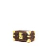 Baul Louis Vuitton modelo pequeño en lona Monogram revestida marrón y cuero natural - 00pp thumbnail