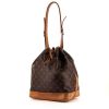 Shopping bag Louis Vuitton Grand Noé in tela monogram cerata e pelle naturale - 00pp thumbnail