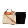 Hermes Herbag handbag in beige and black canvas and natural leather - 00pp thumbnail