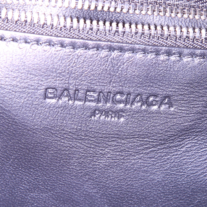 Balenciaga shopping bag in black leather - Detail D3