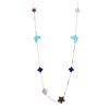 Van Cleef & Arpels Lucky Alhambra long necklace in white gold,  turquoise and lapis-lazuli, in mother of pearl and in mother of pearl - 00pp thumbnail