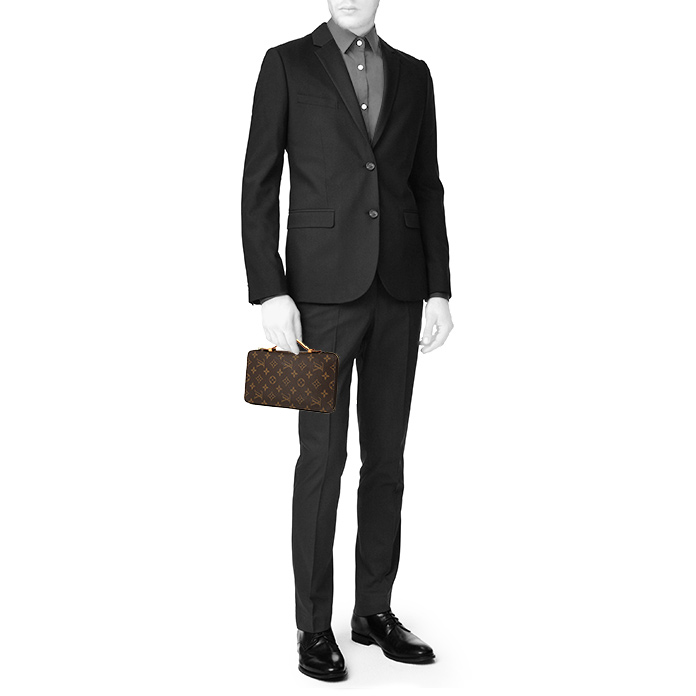 Louis Vuitton Organizer en lona Monogram y cuero natural - Detail D1