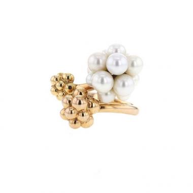 Sortija Boucheron Grains de Mure en oro amarillo,  oro rosa y perlas