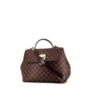 Borsa Louis Vuitton Bergamo in tela a scacchi marrone e pelle marrone