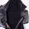 Yves Saint Laurent Muse Two large model handbag in black patent leather and black suede - Detail D2 thumbnail