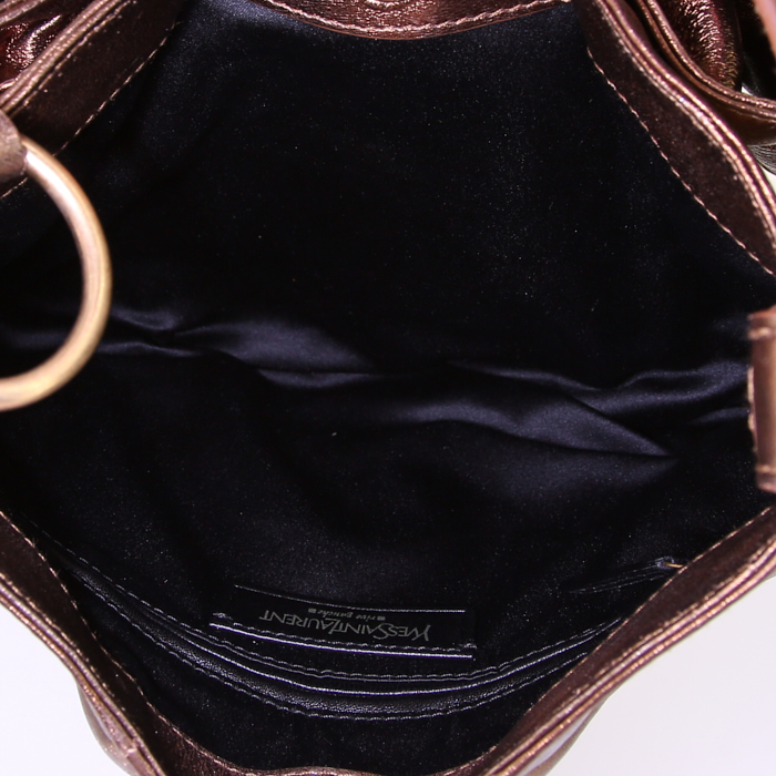 Saint Laurent Bow handbag in bronze leather - Detail D2