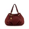 Fendi Selleria handbag in burgundy grained leather - 360 thumbnail