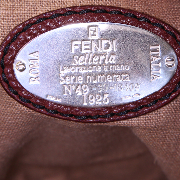 Borsa Fendi Selleria in pelle martellata bordeaux - Detail D3