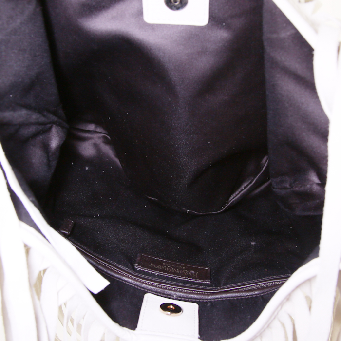 Borsa Saint Laurent in camoscio color crema - Detail D2