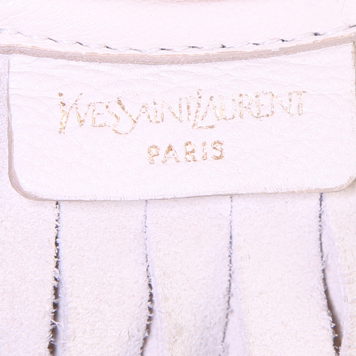 Saint Laurent handbag in cream color suede - Detail D3