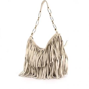 Sac à main Saint Laurent en daim crème