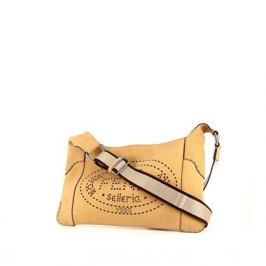 Bolso bandolera Fendi Selleria en cuero amarillo