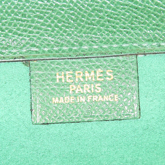 Sac cabas Hermès en cuir epsom vert - Detail D3
