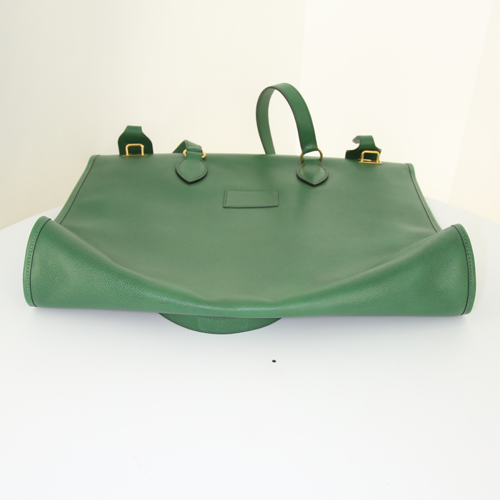 Sac cabas Hermès en cuir epsom vert - Detail D4