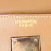 Hermes Kelly 32 cm handbag in gold box leather and beige canvas - Detail D4 thumbnail