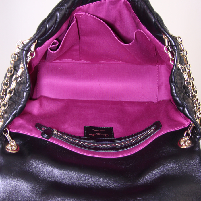 Borsa a tracolla Dior Milly La Forêt in pelle trapuntata nera - Detail D3