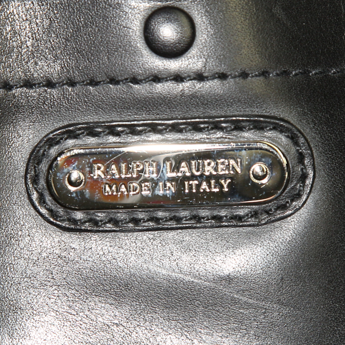 Ralph Lauren Ricky small model handbag in black leather - Detail D4