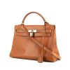 Hermes Kelly 32 cm handbag in gold Courchevel leather - 00pp thumbnail