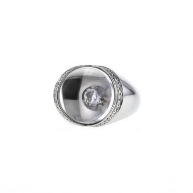 Bague Mauboussin Transparence en or blanc,  diamants et cristal de roche