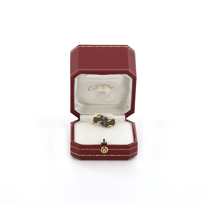Cartier 1990's ring in yellow gold and blackened gold - Detail D2