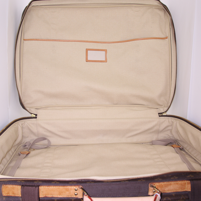 Valigia Louis Vuitton Satellite in tela monogram marrone e pelle naturale - Detail D2