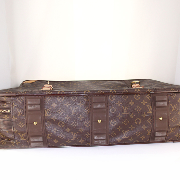 Valigia Louis Vuitton Satellite in tela monogram marrone e pelle naturale - Detail D4